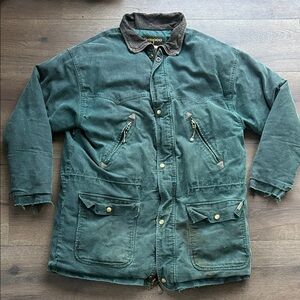 Tempco Carhartt style Vintage Deep Teal Field Jacket with Corduroy Collar ! XL